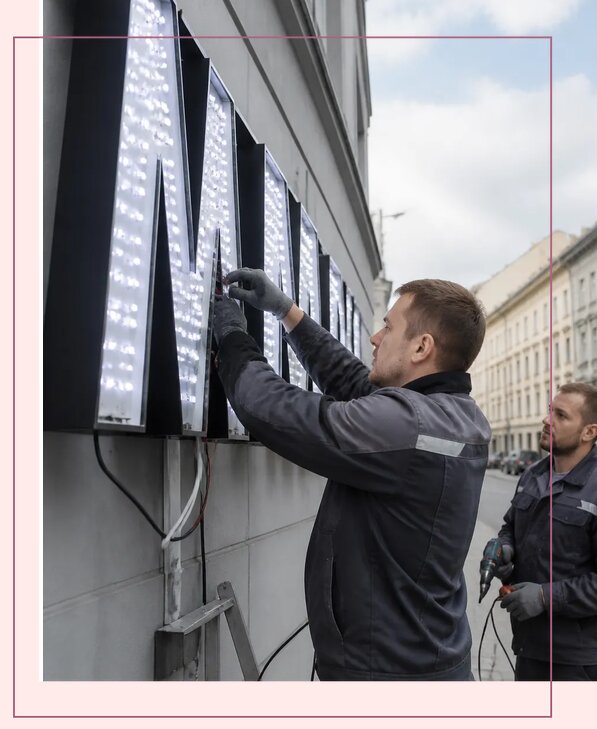 Изготовление и монтаж светодиодных LED вывесок в Кимрах