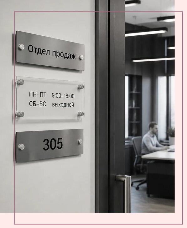 Офисные таблички на дверь в Кимрах по цене от 5115 р. | Аванза-Кмы